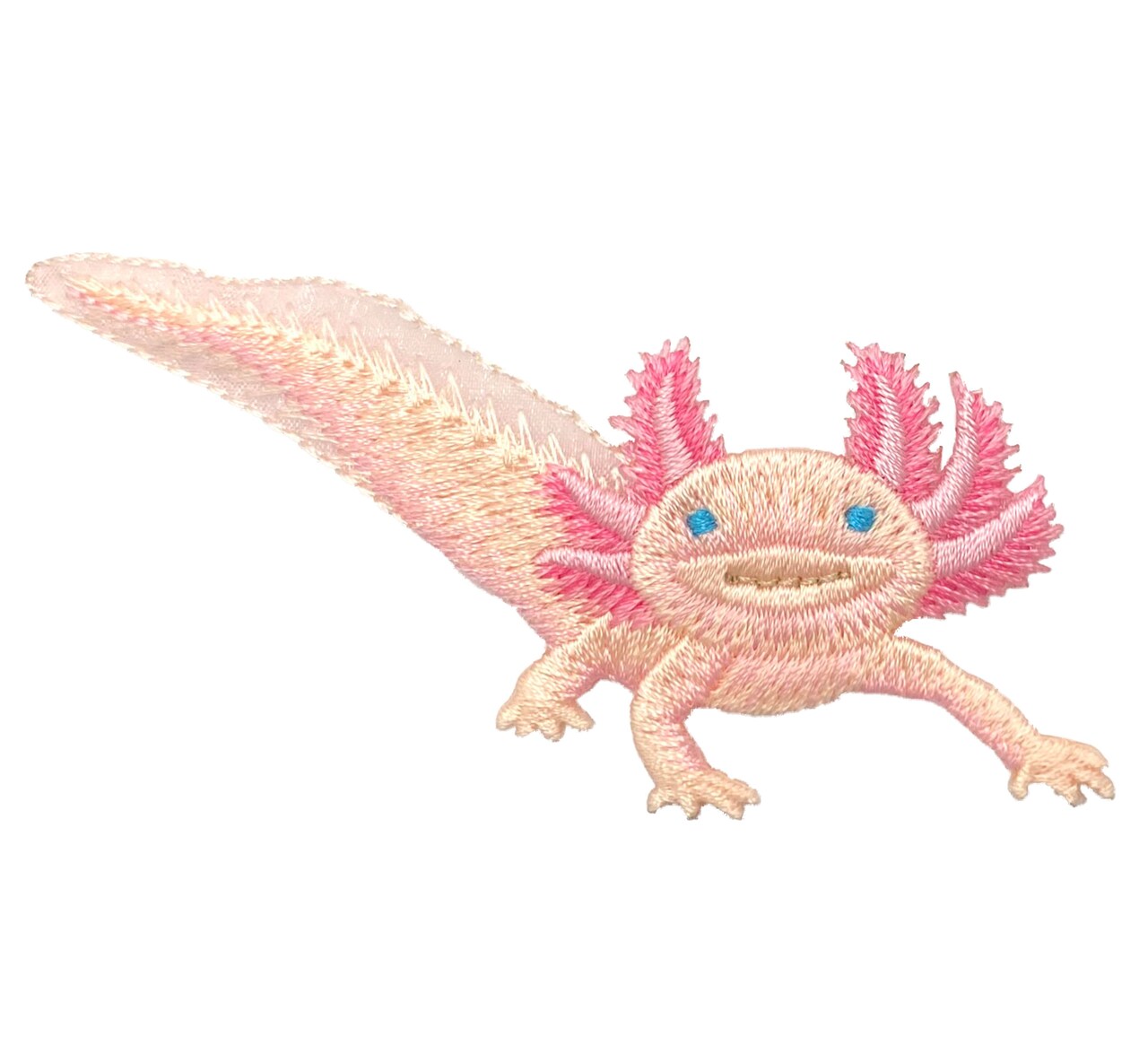 Axolotl Salamander, Realistic Pets, Animals, Embroidered, Iron on Patch